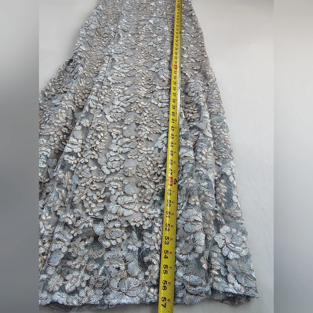 Alex Evenings Lace Maxi Dress in Blue Size 10 - Picture 6 of 9